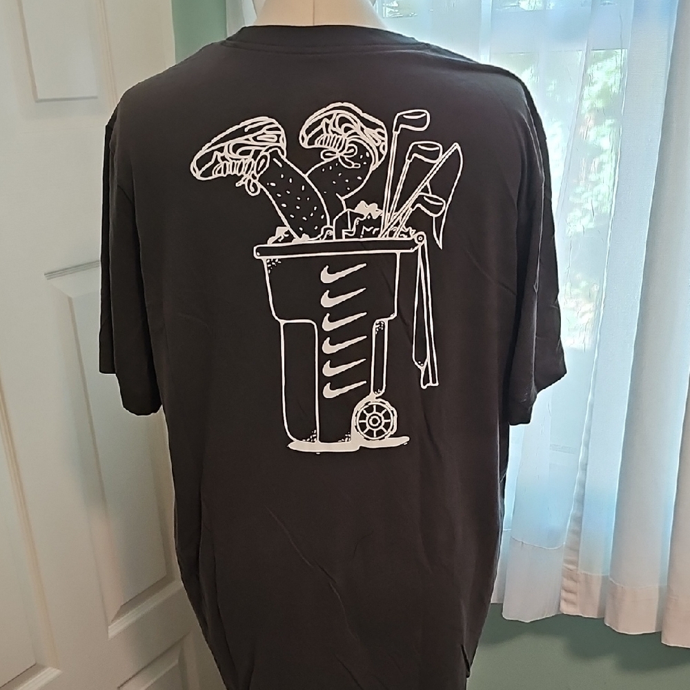 Mens Nike Dri-FIT Golf T-shirt Anthracite Gray Take Out The Trash Size XL